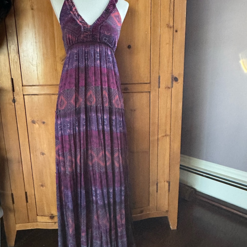 Anthropologie Weston USA Purple Sleeveless Maxi Sundress, size XS